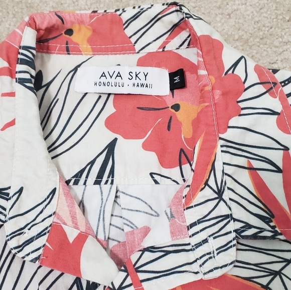 Ava Sky/Fighting Eel Men's Aloha Shirt James - Picture 3 of 6